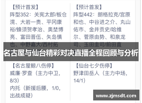 名古屋与仙台精彩对决直播全程回顾与分析