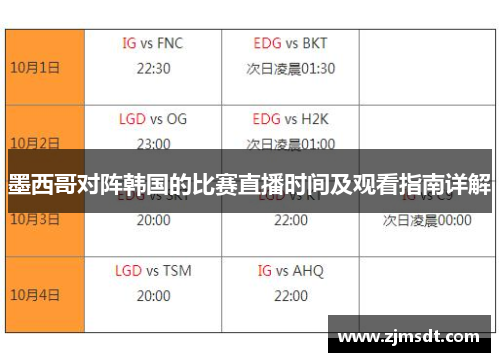 墨西哥对阵韩国的比赛直播时间及观看指南详解
